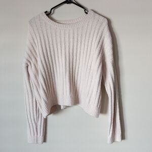 H&M Women's Soft Light Pink Ribbed Sweater